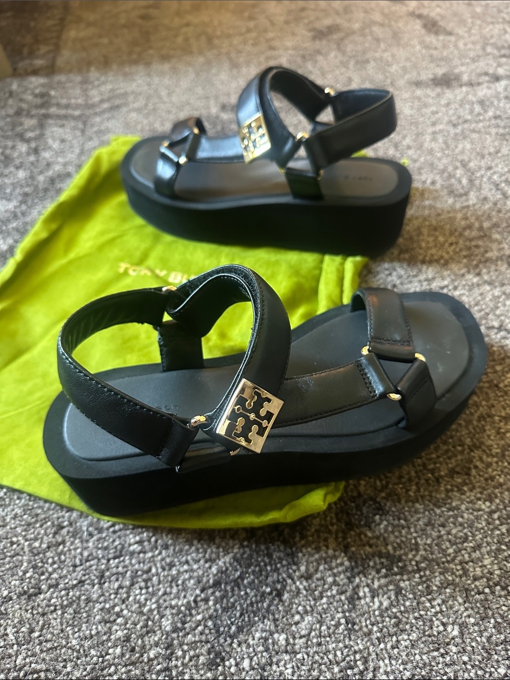 Tory Burch black platform sandals